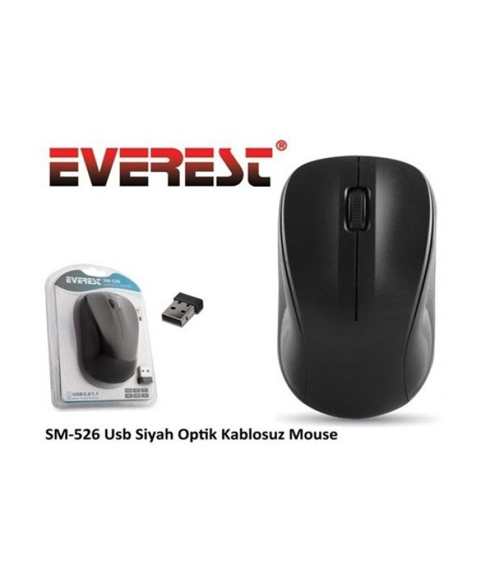 EVEREST MOUSE SM-526 USB SİYAH OPTİK KABLOSUZ
