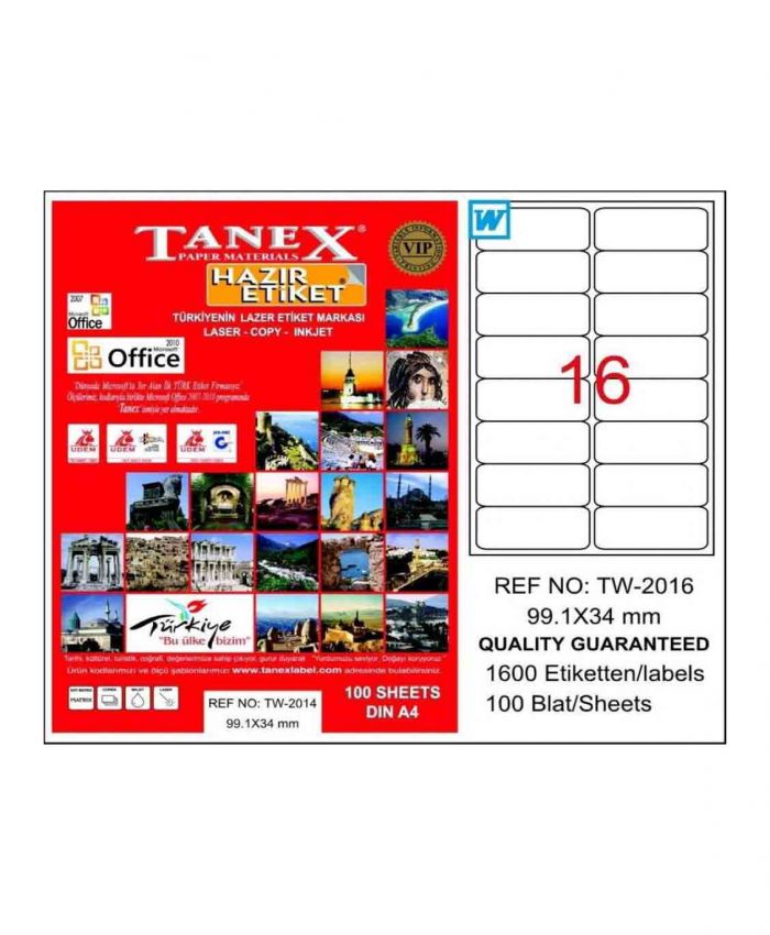 TANEX LASER ETİKET TW-2016 99.1 X 34 MM