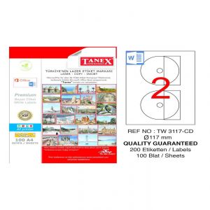 TANEX LASER ETİKET TW-3117 CD 117 MM