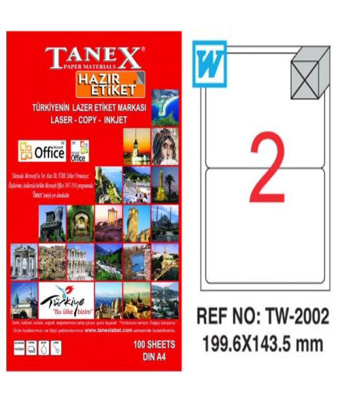 TANEX LASER ETİKET TW-2002 119.6 X 143.5 MM