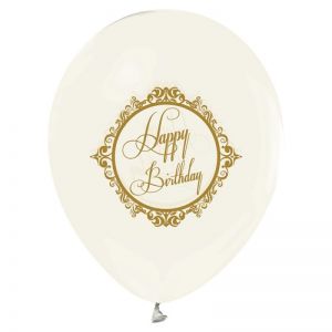 Balon Happy Birthday 100 Lü Gold Baskı Şefaff&beyaz