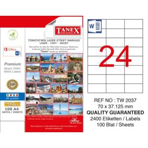 Tanex Laser Etiket Tw-2037 70 X 37.125 Mm