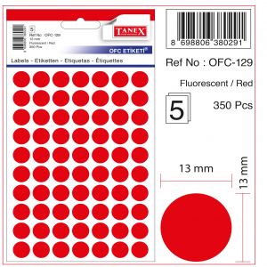 Tanex Ofis Etiketi Kırmızı Ofc-129