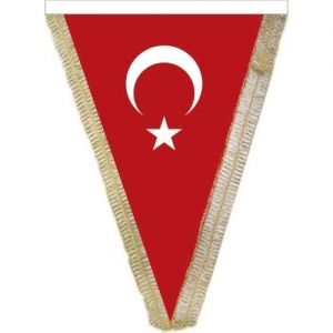 Türk Bayrak Masaüstü 15X22,5 Üçgen Simli Bkt-137