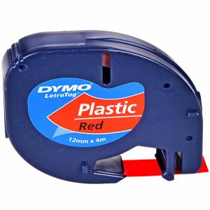 Dymo Şerit Let.plastik 12Mmx4M Kırmızı 59424